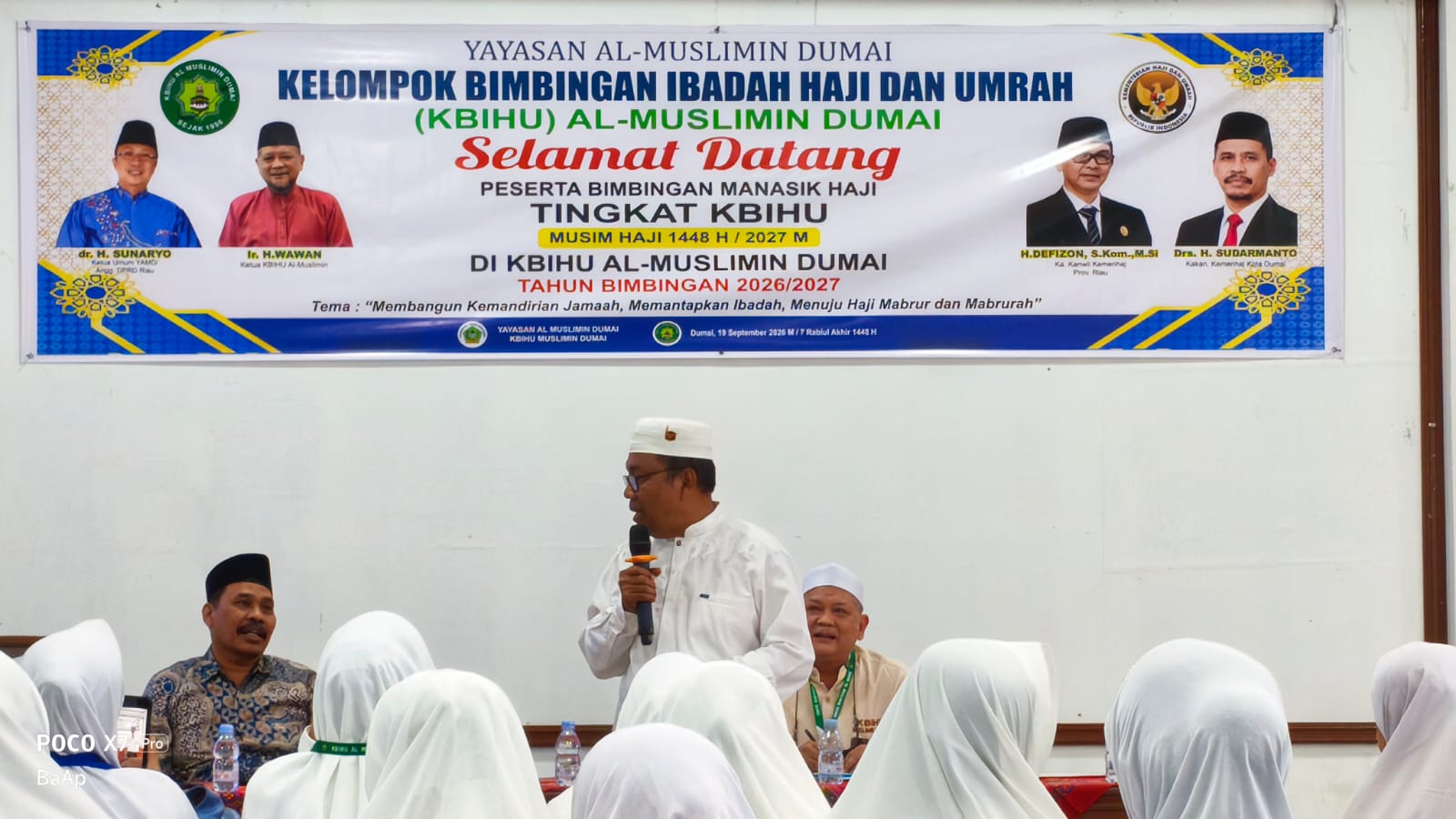 Sambutan Ketua Umum Yayasan Al Muslimin Dumai oleh Sekretaris Yayasan